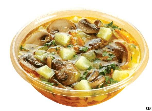 Суп со шпинатом и грибами